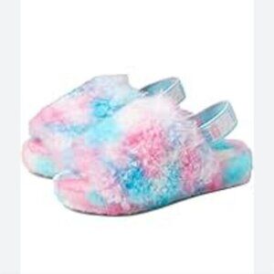 UGG | Fluff Yeah Slides Slippers Blue Pink Cotton Candy Sz 6